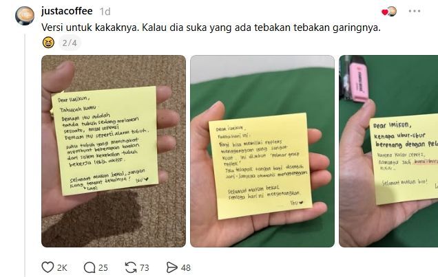 Bekal Buatan Ibu Ini Viral, Ada Surat hingga Tebak-tebakan di Dalamnya