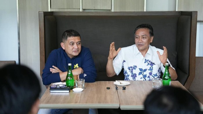 Wali Kota Makassar Munafri Appi Arifuddin dan Ketua Dewan Pakar DPP Demokrat Andi Alfian Mallarangeng.