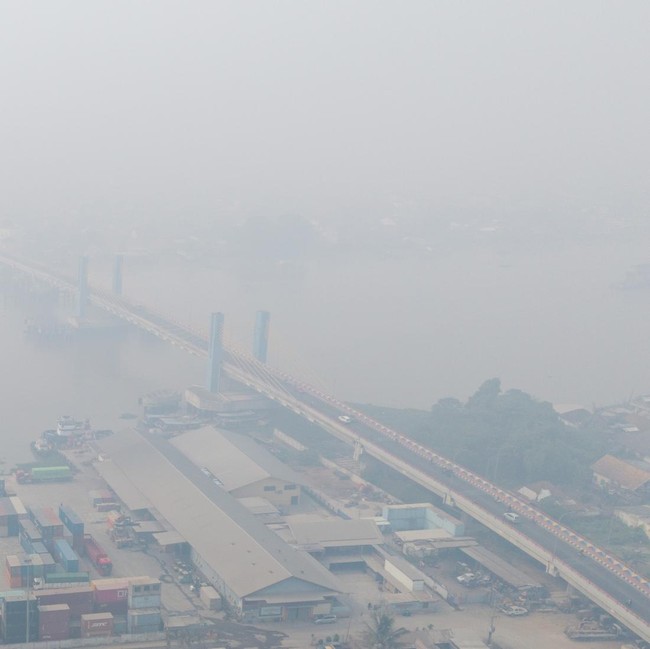 Kabut Asap Selimuti Palembang, Kualitas Udara  Masuk Kategori Berbahaya