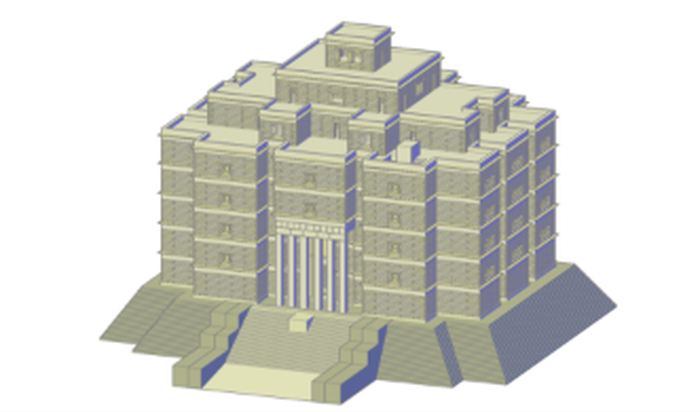 Pemodelan komputer modern Istana Grat Be'al Gibri.