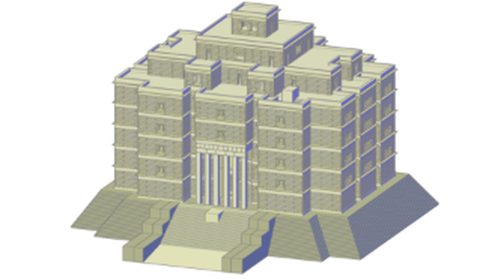 Pemodelan komputer modern Istana Grat Beal Gibri.