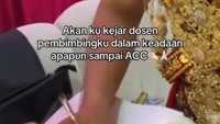 Viral Aksi Kocak Mahasiswi Minta Tanda Tangan Skripsi Saat Dosen Menikah