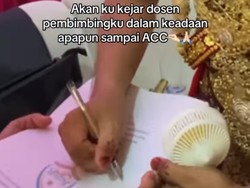 Viral Aksi Kocak Mahasiswi Minta Tanda Tangan Skripsi Saat Dosen Menikah