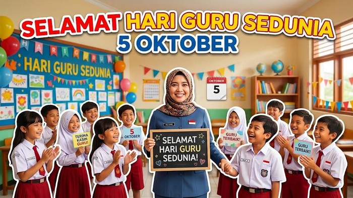 Ilustrasi Hari Guru Sedunia 5 Oktober.