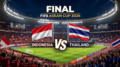 Ilustrasi Indonesia vs Thailand final FIFA ASEAN Cup 2026