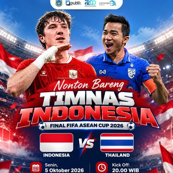 Pemkab Lamongan gelar nobar Indonesia vs Thailand Final FIFA ASEAN Cup 2026