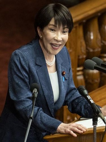 Japan's Prime Minister Sanae Takaichi delivers a speech during a plenary session of the House of Representatives at the National Diet in Tokyo on October 5, 2026. (Photo by Yuichi YAMAZAKI / AFP)