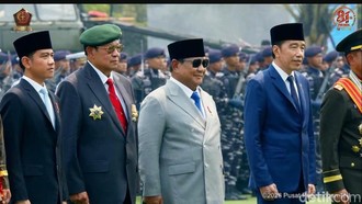 Momen Prabowo Foto Bareng SBY dan Jokowi Saat HUT Ke-81 TNI