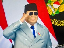 Prabowo Pimpin Upacara HUT ke-81 TNI di Cilangkap