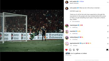 Emil Audero sang pahlawan Garuda semalam, mampu menangkis tendangan pemain Thailand, memastikan Indonesia angkat piala FIFA ASEAN Cup 2026. Foto: Screenshot