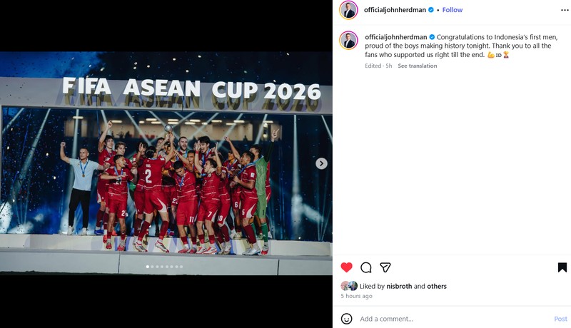 Euforia kemenangan Timnas Indonesia semalam lawan Thailand di final FIFA ASEAN 2026 masih terasa sampai hari ini.