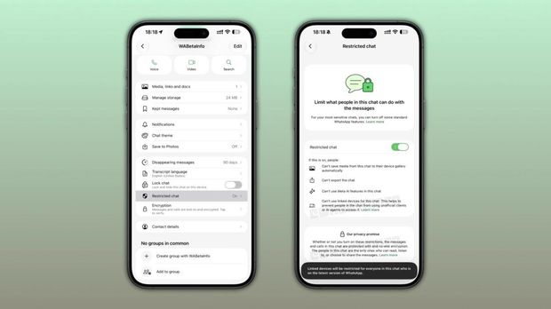 Fitur Restricted Chat WhatsApp