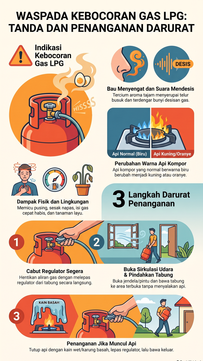 Infografis kebocoran gas