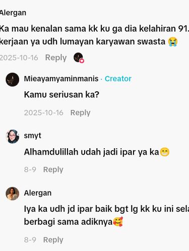 Kisah viral wanita 34 tahun yang pasrah soal jodoh lalu bertemu suami lewat komentar TikTok.
