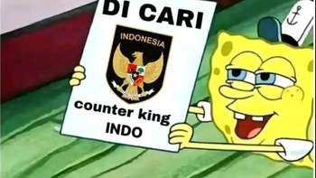 Dicari: Counter King Indo. SpongeBob sampai turun tangan pasang pengumuman. Ada yang berani daftar? Foto: X.com