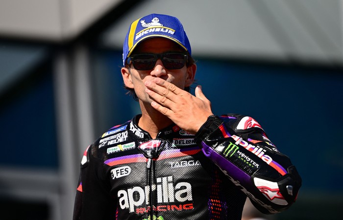 MotoGP - Austrian Grand Prix - Red Bull Ring, Spielberg, Austria - September 20, 2026 Aprilia Racings Jorge Martin celebrates after finishing second place in the MotoGP race REUTERS/Christian Bruna