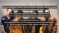 Saya mendoakan teman-teman Govinda semakin maju dan hebat dalam menjalani perjalanan di depan. Teruntuk keluarga besar @mymusic dan @skyrock , terima kasih banyak untuk hal hal baik selama ini. Sebagai manusia biasa, saya juga pasti banyak melakukan kesalahan dan kekhilafan secara sadar, maupun tidak, mohon di maafkan, jelasnya.  Foto: dok instagram Muhammad Irfan Hadari