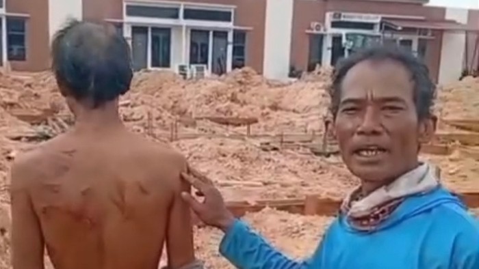 Tangkapan layar video viral yang memperlihatkan pekerja asal Jawa Barat mengaku mengalami kekerasan saat bekerja di sebuah proyek di Batam.