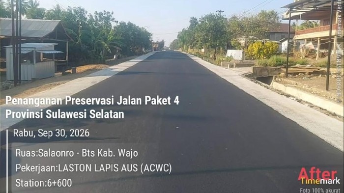 Ruas Jalan Salaonro Soppeng-Batas Wajo kini mulus berkat program MYP Pemprov Sulsel.
