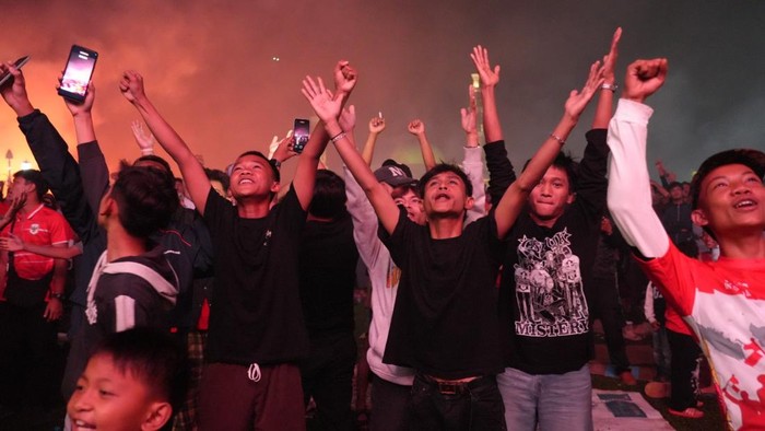 Suasana nonton bareng Timnas Indonesia di Kabupaten Bogor, Senin (6/10/2026)