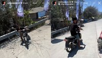 Momen Pebalap Moto2 Digeber Bocah Pakai Supra di Mandalika, Endingnya Kocak
