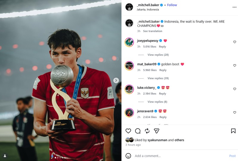 Euforia kemenangan Timnas Indonesia semalam di final FIFA ASEAN 2026 masih terasa sampai hari ini.