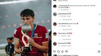 Trofi FIFA ASEAN Cup 2026 seakan membuka gelar puasa timnas selama 35 tahun. Rasa itu yang ingin dibagikan striker Mitch Baker dan di turnamen ini ia sabet sepatu emas karena menjadi top skor dengan lima gol. Foto: Screenshot