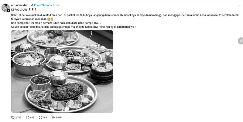 Heboh! 5 Pelanggan Komplain Jatuh Sakit Usai Makan di Resto Korea Bandung Heboh! 5 Pelanggan Komplain Jatuh Sakit Usai Makan di Resto Korea Bandung