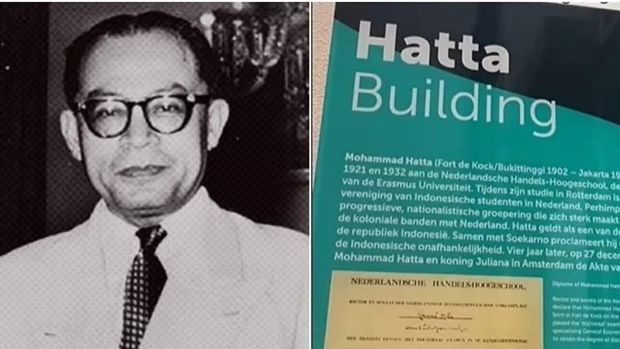 Ijazah asli Mohammad Hatta yang dipajang di Erasmus University Rotterdam di Belanda. (Dok. Indonesia Tanah Airku (1952) Ijazah asli Mohammad Hatta yang dipajang di Erasmus University Rotterdam di Belanda. (Dok. Indonesia Tanah Airku (1952)