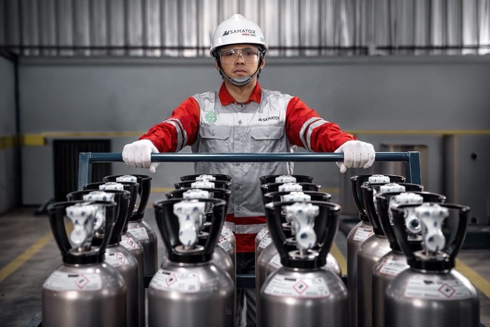 Ilustrasi gas produksi Samator