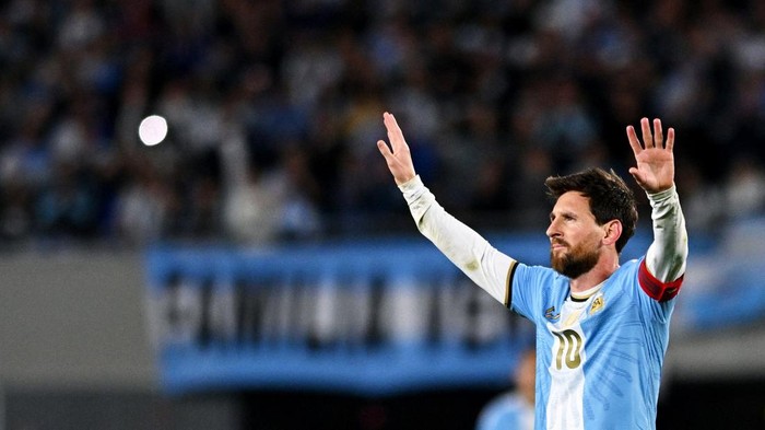 Soccer Football - International Friendly - Argentina v Benin - Estadio Monumental, Buenos Aires, Argentina - October 6, 2026 Argentinas Lionel Messi celebrates scoring their third goal REUTERS/Rodrigo Valle