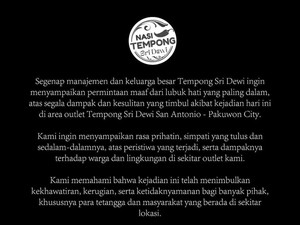 Resto Nasi Tempong Minta Maaf soal Ledakan Gas 50 Kg di Pakuwon City Surabaya