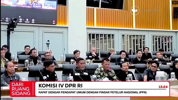 Rapat Dengar Pendapat Umum (RDPU) Komisi IV DPR RI dengan Perhimpunan Insan Perunggasan Rakyat (Pinsar), Rabu (7/10/2026). (Tangkapan Layar/YouTube TV Parlemen)