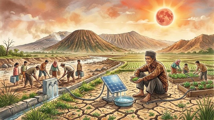 Ilustrasi kekeringan di Jawa Timur.