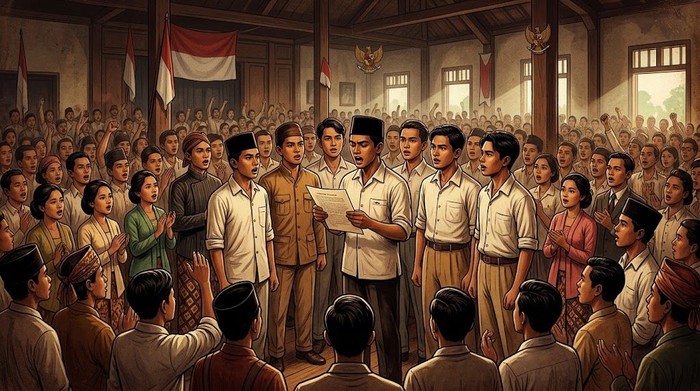 Ilustrasi Sumpah Pemuda.
