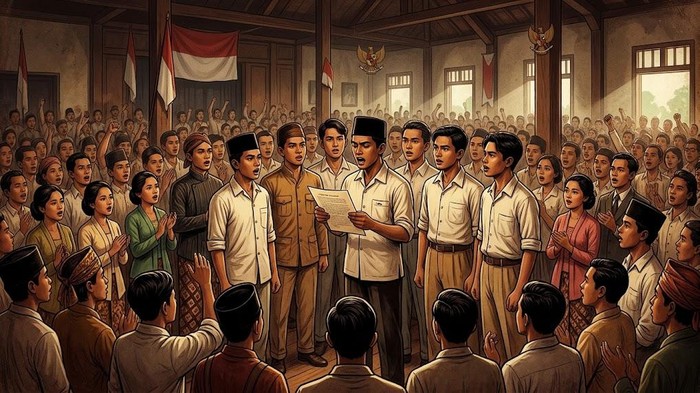Ilustrasi Sumpah Pemuda.