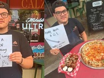Ogah Pakai AI, Pemilik Kedai Pizza Ini Bikin Iklan Gambar Tangan yang Viral
