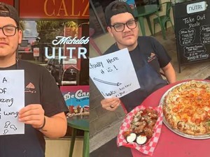 Ogah Pakai AI, Pemilik Kedai Pizza Ini Bikin Iklan Gambar Tangan yang Viral