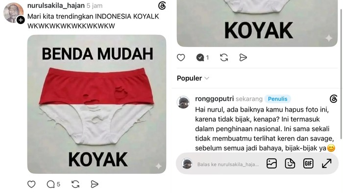 Postingan ejekan netizen Malaysia