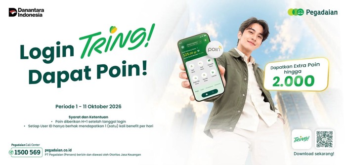 Tring!versary, Login Setiap Hari Bisa Dapat Extra Poin