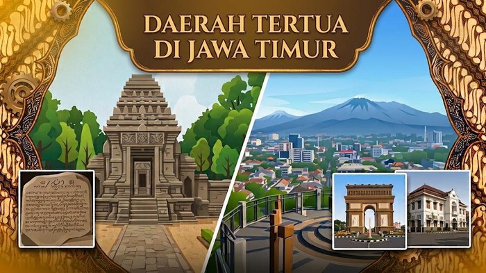 Ilustrasi daerah tertua di Jawa Timur.
