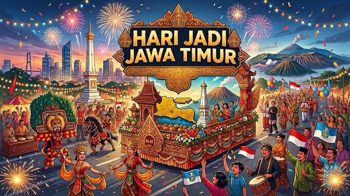 Ilustrasi perayaan hari jadi Jawa Timur.