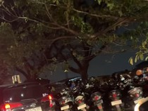 Trotoar-Median Jalan Depan Mal Pipo Makassar Jadi Lokasi Parkir