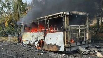 Rusia Serang Bus di Ukraina, 30 Orang Tewas