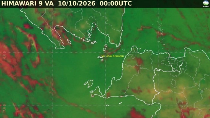 Citra Satelit sebaran abu vulkanik Gunung Anak Krakatau