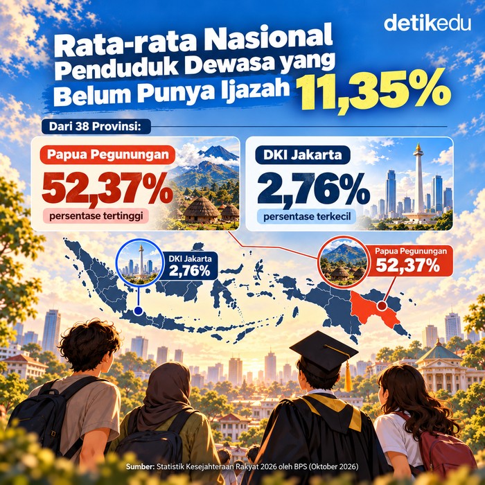 Data BPS 11,35 Persen Penduduk Indonesia Belum Berijazah Data BPS 11,35 Persen Penduduk Indonesia Belum Berijazah
