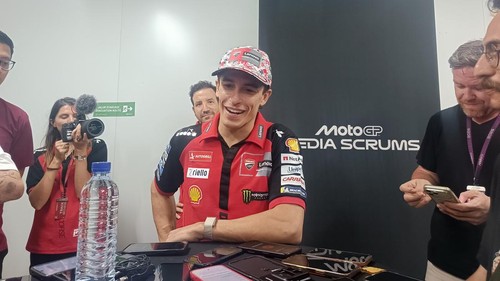 Marc Marquez dalam wawancara seusai Sprint Race MotoGP Mandalika 2026 di Media Center Dorna, Sabtu (10/10/2026). (Foto: Edi Suryansyah/detikBali)