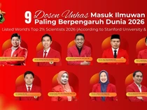 9 Ilmuwan Unhas Masuk Daftar Top 2% Scientists Dunia 2026, Ini Nama-namanya