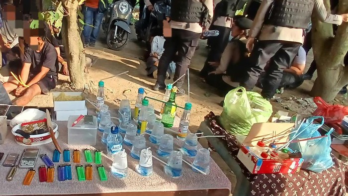 Barang bukti yang diamankan saat penggerebekan di sarang narkoba Percut Sei Tuan. (Foto: dok. Polda Sumut)