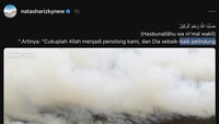 Mantan istri Desta ini, juga masih sering mengingatkan jika kebakaran hutan di Kalimantan dan Sumatera belum selesai. Artinya: Cukuplah Allah menjadi penolong kami, dan Dia sebaik-baik pelindung, kata Natasha Rizki. Foto: dok threads Natasha Rizki.